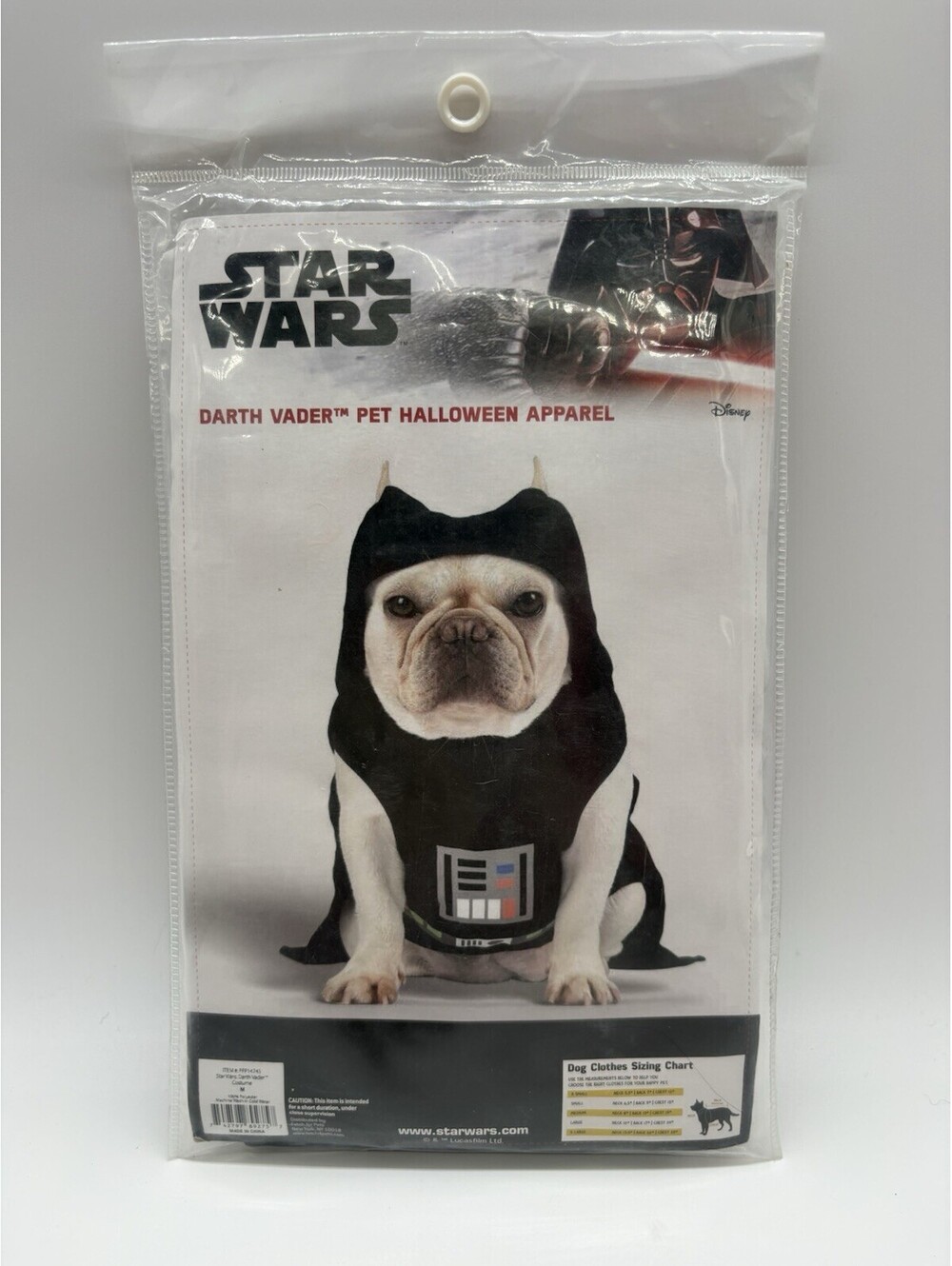 Star Wars Darth Vader Halloween Dog Costume Apparel Size Medium New Disney